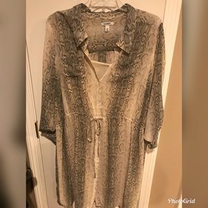 Old Navy Shirt Dress 3X Snake Print
